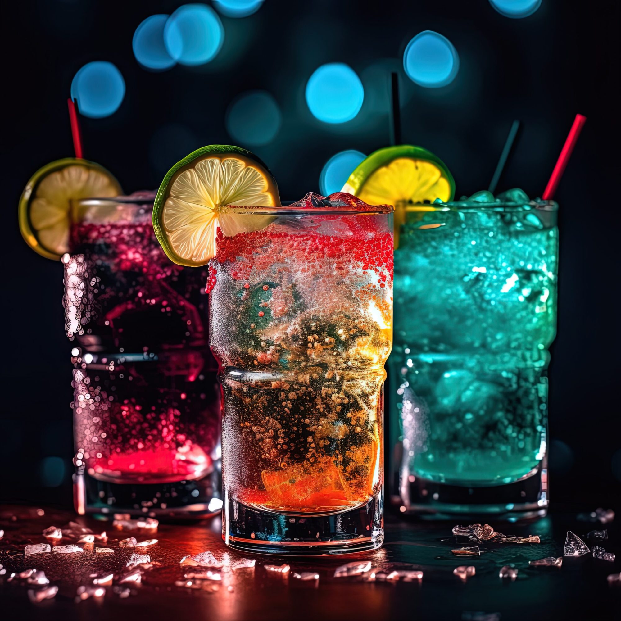 three-cocktails-with-different-colors-word-margarita-them